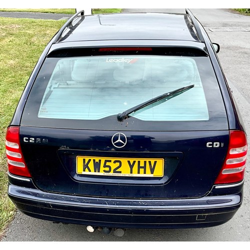 2 - MERCEDES C220 CDI DIESEL ESTATE KW52 YHV. MOT VALID UNTIL 22/10/24. RECORDED MILEAGE 142937. BODYWOR... 