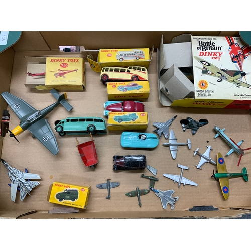 136 - DINKY TOY COLLECTION, BOXED 280 LUXURY COACH, 157 JAGUAR TWO TONE, 238 D TYPE, 719 BATTLE OF BRITAIN... 