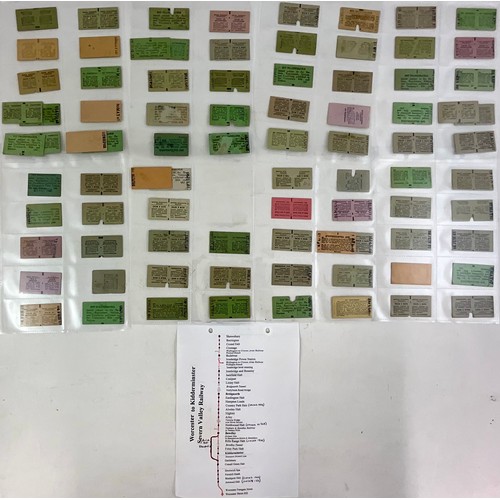 302 - RAILWAY TICKETS, 85 TICKETS AS SHOWN, RELATING MAINLY TO THE WORCESTER KIDDERMINSTER AND SEVERN VALL... 