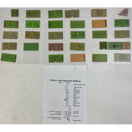 306 - RAILWAY TICKETS, 30 AS SHOWN MAINLY RELATING TO THE LEDBURY & GLOUCESTER RAILWAY, GWR & BTC, INCLUDI... 