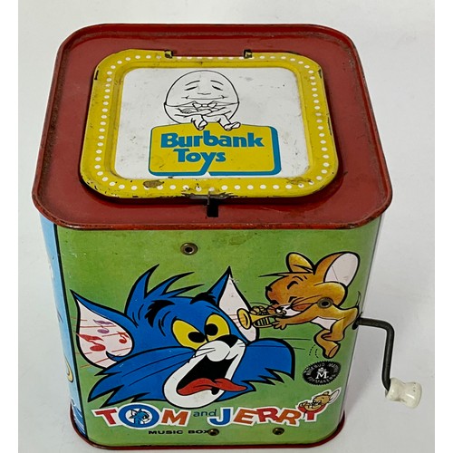 50 - BURBANK TOYS, MUSIC BOX, TOM & JERRY. A POP UP MUSICAL TIN