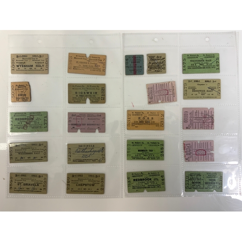 299 - RAILWAY TICKETS, MAINLY FROM THE ROSS & MONMOUTH RAILWAY, T/W WYE VALLEY RAILWAY. 63 IN TOTAL AS SHO... 