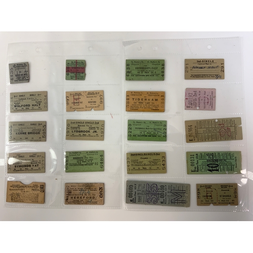 299 - RAILWAY TICKETS, MAINLY FROM THE ROSS & MONMOUTH RAILWAY, T/W WYE VALLEY RAILWAY. 63 IN TOTAL AS SHO... 