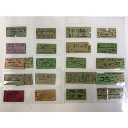 299 - RAILWAY TICKETS, MAINLY FROM THE ROSS & MONMOUTH RAILWAY, T/W WYE VALLEY RAILWAY. 63 IN TOTAL AS SHO... 