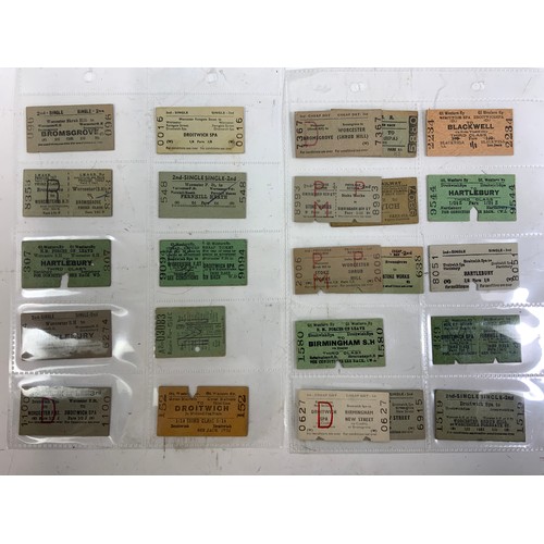 295 - RAILWAY TICKETS, WEST MIDLANDS INTEREST, WORCESTER TO BIRMINGHAM VIA THE BANK, BROMSGROVE & DROITWIC... 