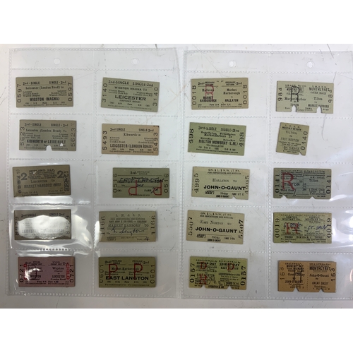 293 - RAILWAY TICKETS RELATING MAINLY TO THE ROUTE OF THE GNR & LNWR JOINT INC, KIBWORTH, WIGSTON, WEST LA... 