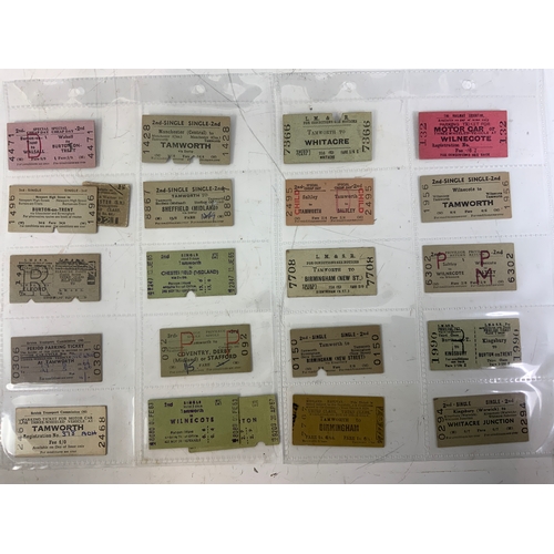 292 - RAILWAY TICKETS, BASED ON THE BIRMINGHAM & DERBY JUNCTION RAILWAY ROUTE, INC TRAVEL, PLATFORM & PARK... 