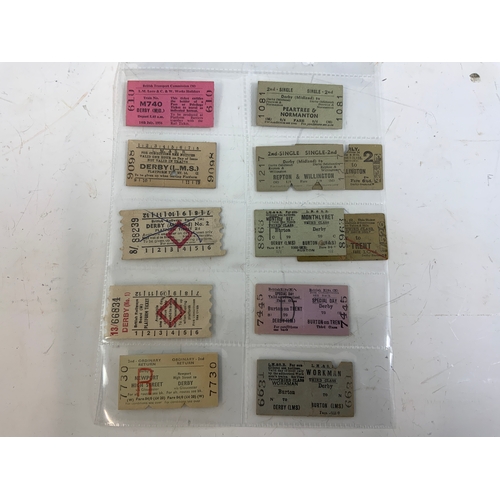 292 - RAILWAY TICKETS, BASED ON THE BIRMINGHAM & DERBY JUNCTION RAILWAY ROUTE, INC TRAVEL, PLATFORM & PARK... 