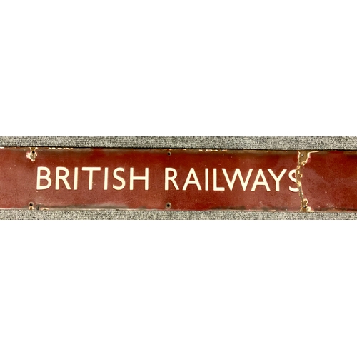 214 - AN ENAMEL BRITISH RAILWAYS, WESTERN REGION, HEADER SIGN , APPROX 128 CM X 28 CM,