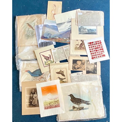 41 - PORTFOLIO CONTAINING QTY. UNFRAMED WATERCOLOURS, ETCHINGS AND PRINTS (this lot contains a large numb... 