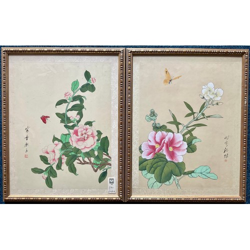 52 - ++ Withdrawn ++ QTY. UNFRAMED CHINESE WATERCOLOUR PAINTINGS ON SILK AND PR. FRAMED DITTO, sizes vary... 