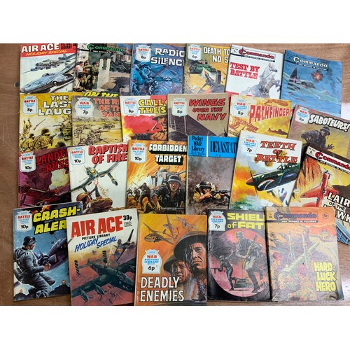 50 - COLLECTION OF WAR PICTURE LIBRARY COMICS, INC WAR, COMMANDO & BATTLE ETC. 64 EDITIONS