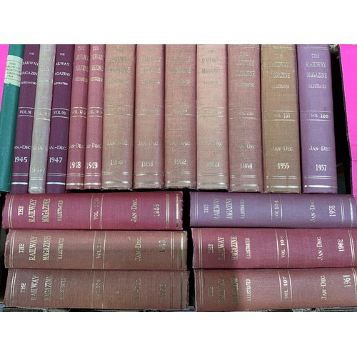 244 - 53 BOUND VOLUMES OF THE RAILWAY MAGAZINE, C.1925 TO C.1962 NOT COMPLETE RUN. EDITIONS AS SHOWN