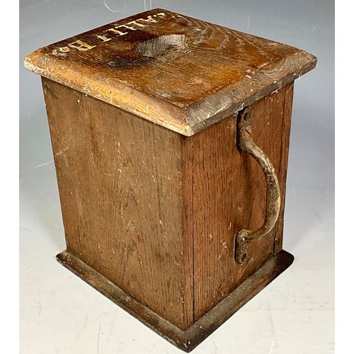 283 - OAK LODGE BALLOT BOX, PAINTED ON FRONT 1918 EILEOT LODGE NO 2256