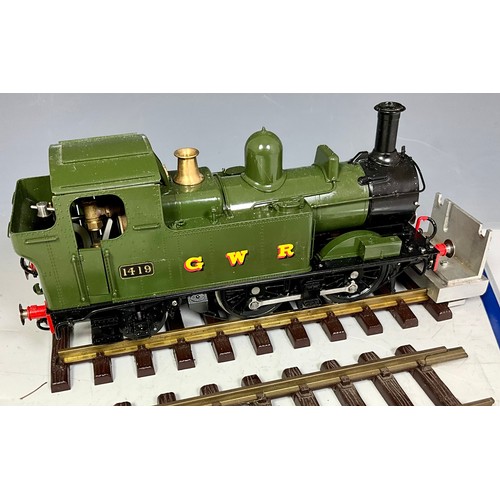 477 - A GAUGE 1 BOWANDE LIVE STEAM, GWR 14XX TANK LOCOMOTIVE, BOILER TEST CERTIFICATE DATED 29-9-2017 AS P... 