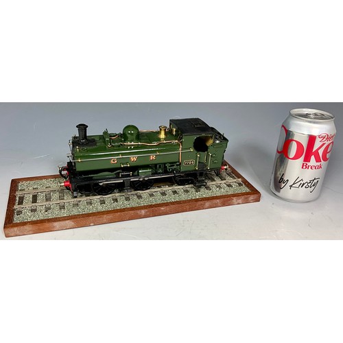 473 - 0 GAUGE, GWR 0-6-0 PANNIER TANK, 7754 3 RAIL ELECTRIC DRIVE WITH SKID COLLECTION BAR, U/B A TIDY MOD... 