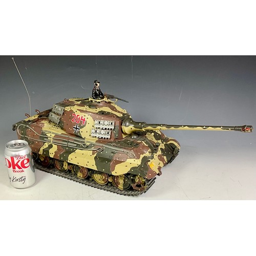 95 - A WELL BUILT TAMIYA KING TIGER TANK, PRODUCTION TURRET VERSION,  ITEM 56018 1/16TH SCALE RADIO CONTR... 