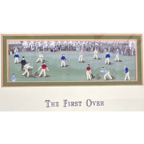 73 - A PAIR OF LTD. ED. FRAMED SILKS WOVEN BY J & J CASH LTD ENTITLED ‘THE FIRST OVER’ AND ‘THE FIRST SET... 