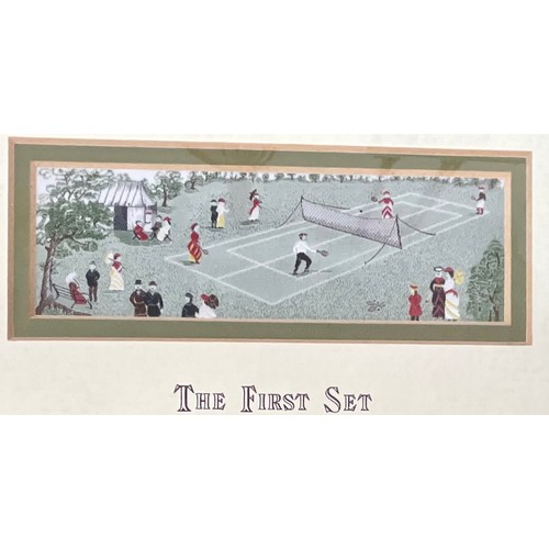 73 - A PAIR OF LTD. ED. FRAMED SILKS WOVEN BY J & J CASH LTD ENTITLED ‘THE FIRST OVER’ AND ‘THE FIRST SET... 