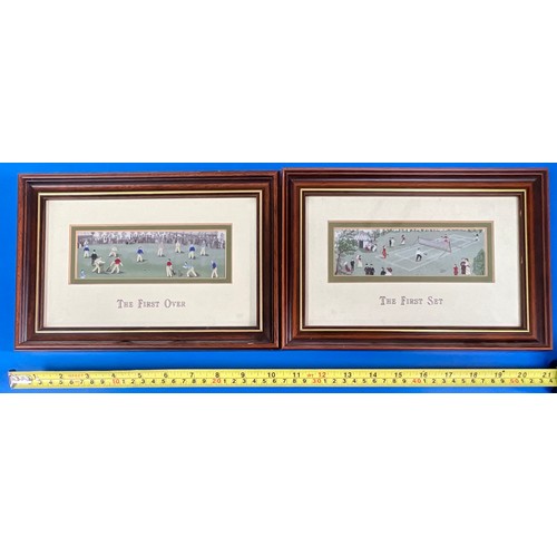 73 - A PAIR OF LTD. ED. FRAMED SILKS WOVEN BY J & J CASH LTD ENTITLED ‘THE FIRST OVER’ AND ‘THE FIRST SET... 