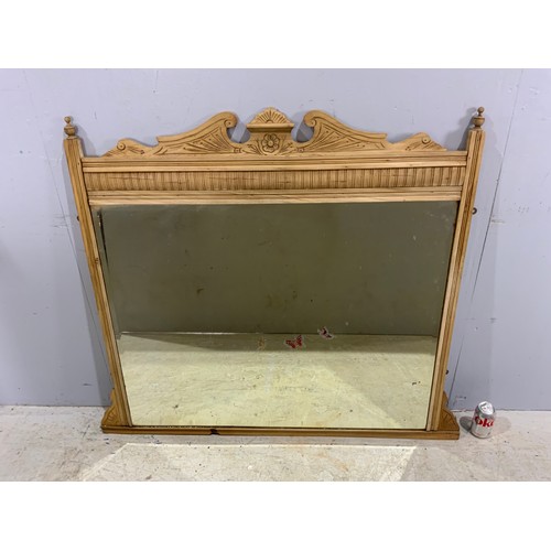 83 - PINE FRAMED OVER MANTLE MIRROR MIRROR 100cm x 79cm