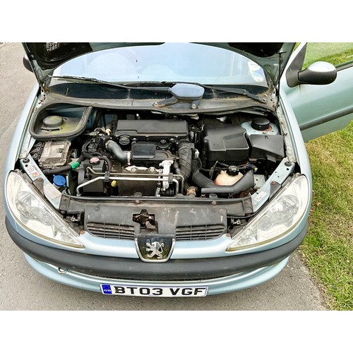 2 - PEUGEOT 206 HDI LX DIESEL BT03 VGF MOT VALID UNTIL MAY 2025. RECORDED MILEAGE 111195. DAMAGE TO REAR... 