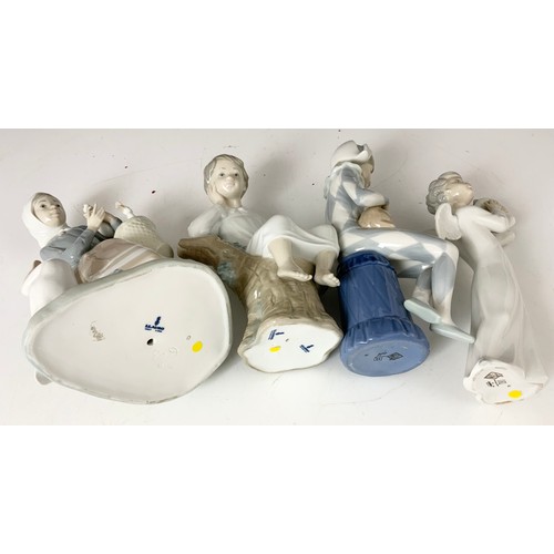 131 - TWO LLADRO FIGURINES AND TWO NAO.