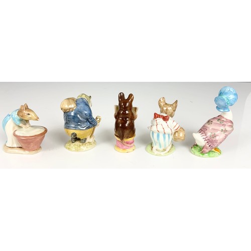 136 - BESWICK BEATRIX POTTER JEMIMA PUDDLEDUCK, ANNA MARIA, MRS TITTLEMOUSE, TAILOR OF GLOUCESTER  & TOMMY... 