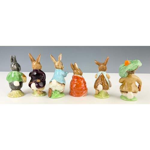 139 - BESWICK BEATRIX POTTER MODELS LITTLE BLACK RABBIT, MR BENJAMIN BUNNY, PETER RABBIT, POORLY PETER RAB... 