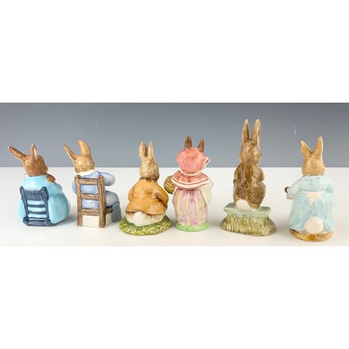 141 - BESWICK BEATRIX POTTER MODELS COTTONTAIL, MRS RABBIT, FIERCE BAD FIERCE, CECILY PARSLEY, MRS RABBIT ... 