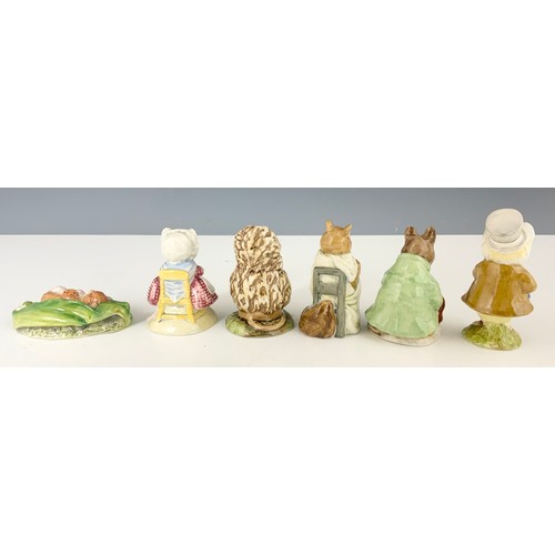 142 - BESWICK BEATRIX POTTER MODELS TIMMY WILLIE SLEEPING, THOMASINA TITTLEMOUSE, CHIPPY HACKEE, SAMUEL WH... 