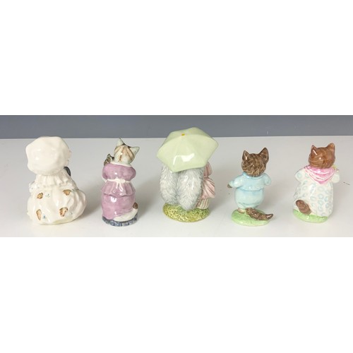 147 - BESWICK BEATRIX POTTER MODELS LADY MOUSE, TABITHA TWITCHIT AND MISS MOPPET, GOODY & TIMMY TIPTOES, T... 