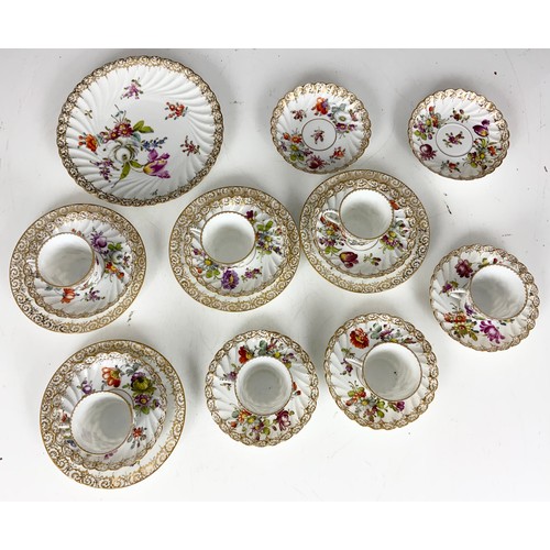 200 - DRESDEN FLORAL PART COFFEE SET