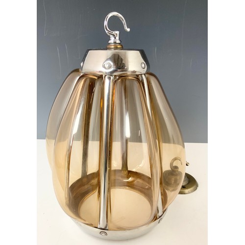 232 - 2 CAGED GLASS HALL LANTERNS