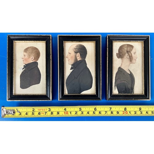 80 - THREE MINIATURE FRAMED VICTORIAN PORTRAITS (3)