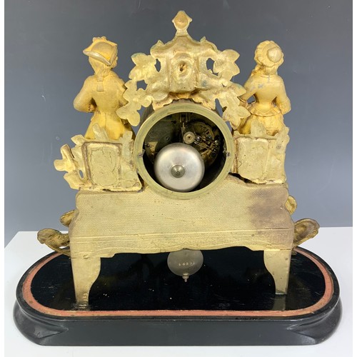 252 - ORNATE CLOCK WITH GLASS DOME