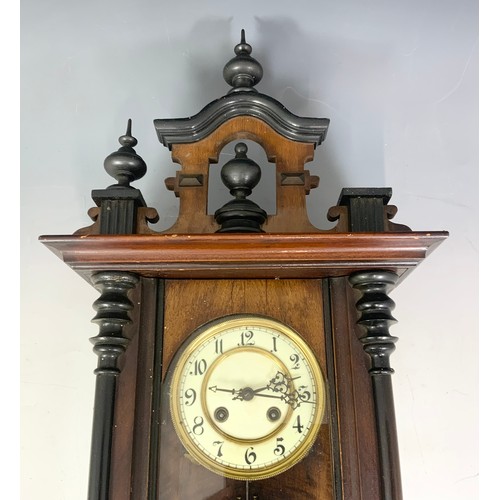 249 - WALL CLOCK WITH PENDULUM AND KEY.