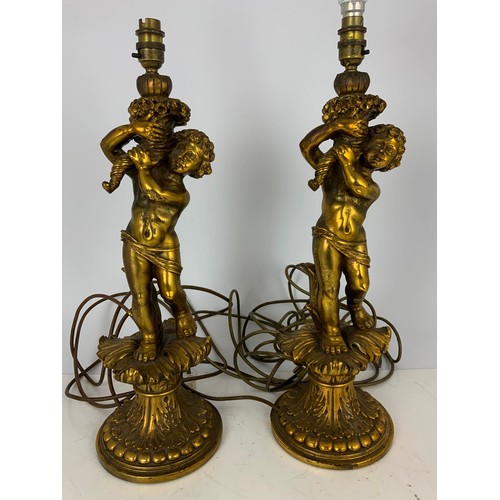 260 - PAIR OF CHERUB LAMPS