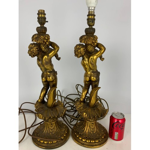 260 - PAIR OF CHERUB LAMPS