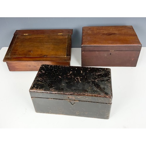 327 - COLLECTION OF VARIOUS WOODEN BOXES, WRITING DESKS (5)