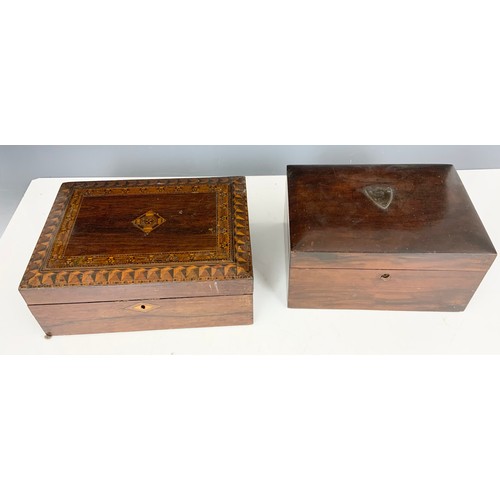 327 - COLLECTION OF VARIOUS WOODEN BOXES, WRITING DESKS (5)