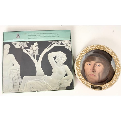 358 - NATIONAL GALLERY PORTRAIT OF RICHARD MILLES MELAMINE SERVING TRAY, NATIONAL GALLERY PORTRAIT PLATES,... 