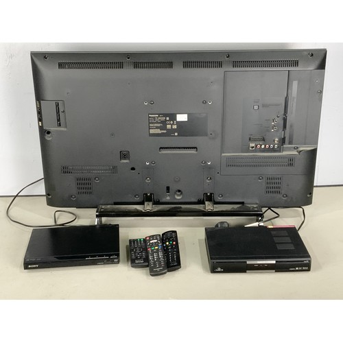 398 - PANASONIC  TX40D  FLAT SCREEN TV TOGETHER WITH A HUMAX DIGITAL HDD RECORDER AND A DVD PLAYER