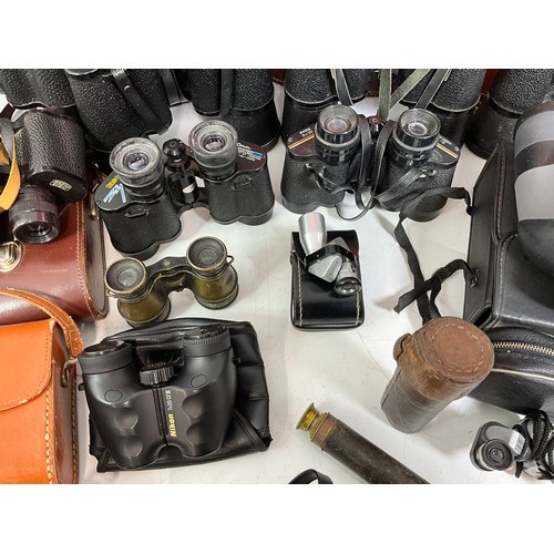 388 - MISC. BINOCULARS ETC. INC. 7 X 50 MADE IN USSR WITH LENS FILTERS, NIKON 7 X 20 SPORTS BINOCULARS, CO... 