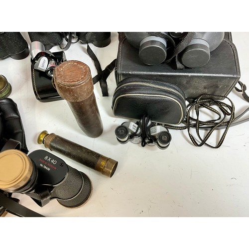 388 - MISC. BINOCULARS ETC. INC. 7 X 50 MADE IN USSR WITH LENS FILTERS, NIKON 7 X 20 SPORTS BINOCULARS, CO... 