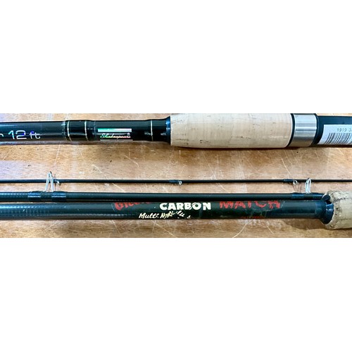 415 - MISC. COARSE AND SEA FISHING RODS INC. UNUSED SHAKESPEARE OMNI X FEEDER