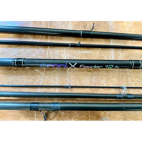 415 - MISC. COARSE AND SEA FISHING RODS INC. UNUSED SHAKESPEARE OMNI X FEEDER