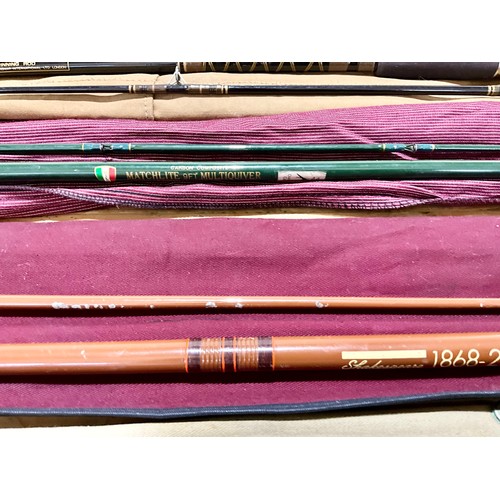 420 - FIVE MISC. CARBON AND CANE FISHING RODS