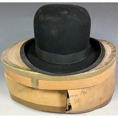 448 - A POLICEMANS HELMET, A BOXED BOWLER HAT, AND A 'JOHN B STETSON COMPANY' STETSON, AND AN AUSTRALIAN H... 