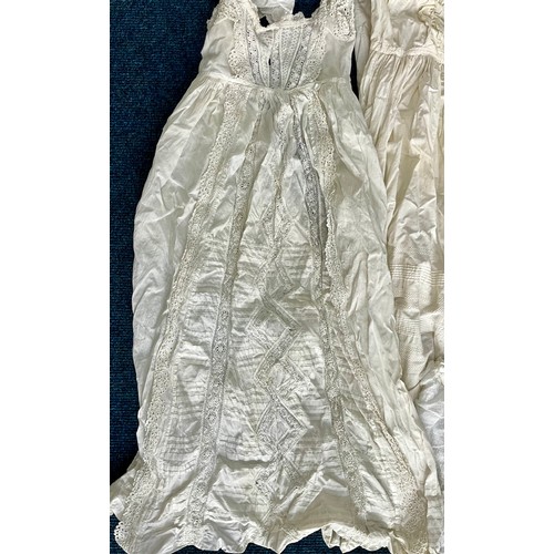 454 - A COLLECTION OF CHILDRENS VICTORIAN/EDWARDIAN UNDER DRESSES, A CHRISTENING GOWN AND A LADIES NIGHT G... 